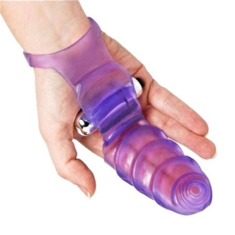 Double Finger Banger Vibrating G Spot Glove Purple Sex Toys And Adult