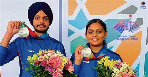 Asian Games 2023 Shooting Sarabjot Singh Divya Ts Win Silver In 10m