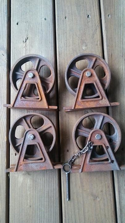 Set Of 4 Vintage Industrial Cast Iron Cart Wheels Casters 6 Diameter