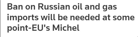 欧洲理事会主席：欧盟迟早需要制裁俄罗斯石油和天然气