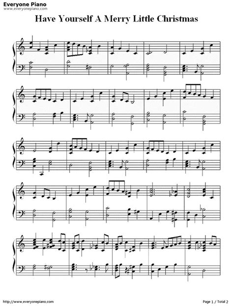 Sheet Music With The Words Have Yourself A Merry Little Christmas