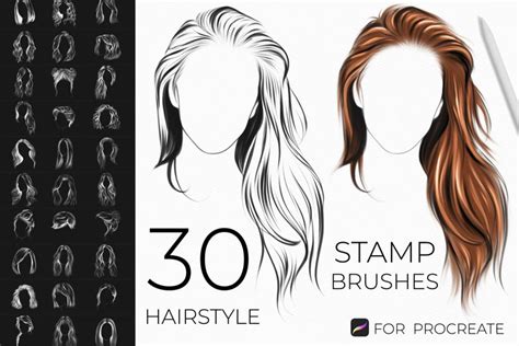 Hairstyle Stamps Brushes Procreate