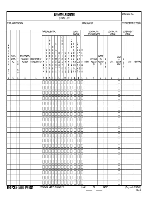 Eng Form 4288 Fillable Printable Forms Free Online