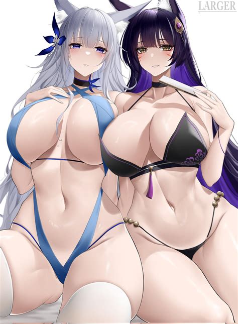 Swimsuit Shinano And Musashi Larger B Azur Lane Scrolller