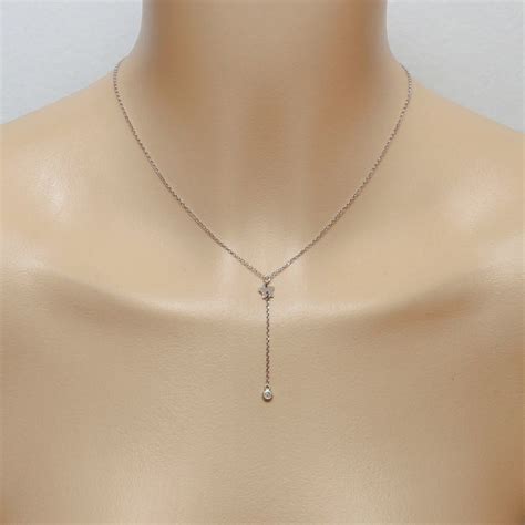 Collier Argent Rhodi Etoile Et Oxyde De Zirconium Pendant Ref