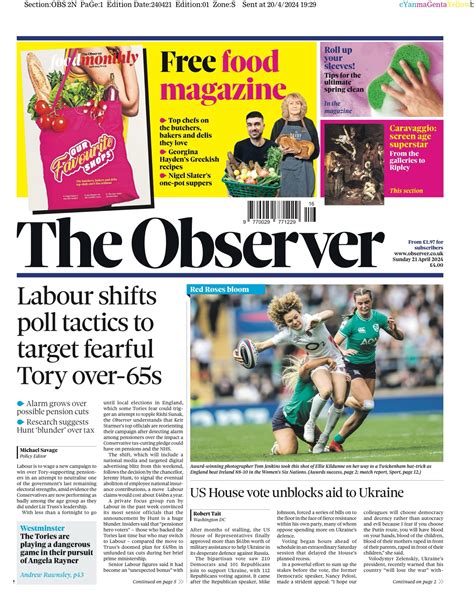 Observer Front Page 21st Of April 2024 Tomorrow S Papers Today