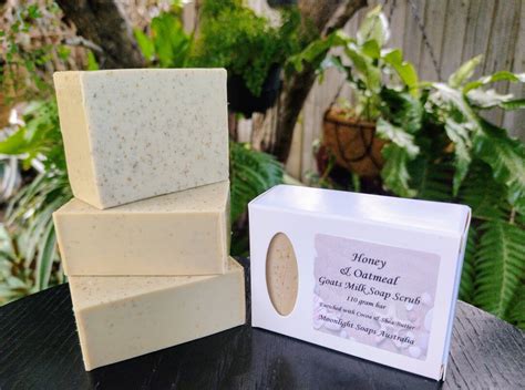 Honey And Oatmeal Goats Milk Exfoliating Soap Scrub Moonlight Etsy