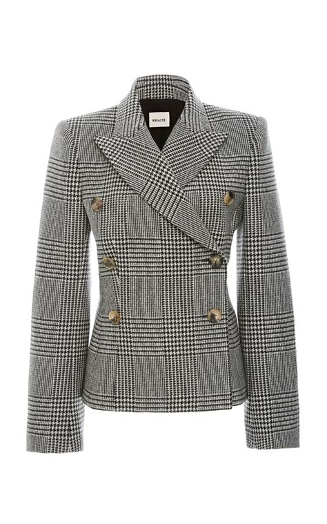 Cathy Houndstooth Wool Blend Blazer By Khaite Now Available On Moda