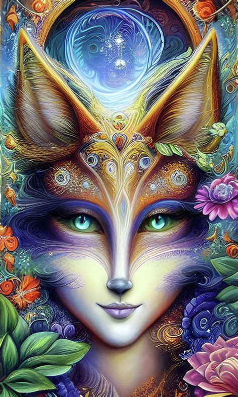 Fox Goddess Digital Art By Digital Art Cafe Pixels