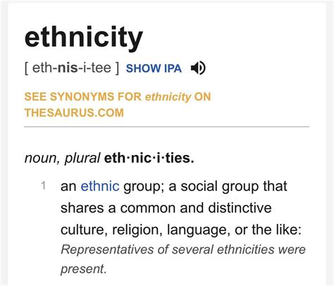 Ethnicity Definition