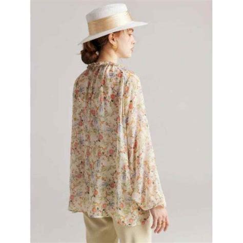 Viola Borghi Silk Blouse Made In Italy Floral Top Siz Gem