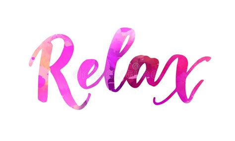 Relax Handwritten Word Text With Rainbow Colors And Vibrant Swoosh