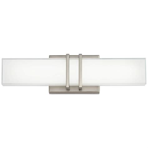 Possini Euro Exeter 17 High Nickel And Glass Modern Led Bath Light