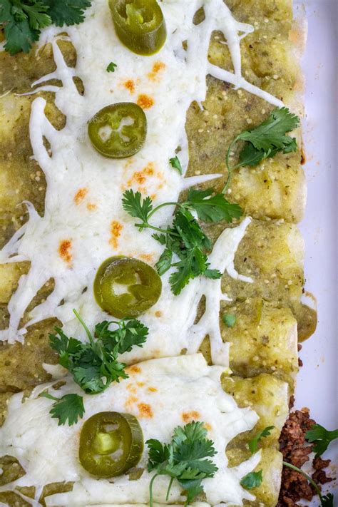 Beef Enchiladas With Green Sauce Recipe Urban Cowgirl