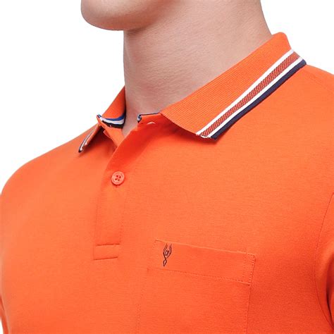 Classic Polo Mens Orange Sporty Polo Half Sleeve Slim Fit T Shirt