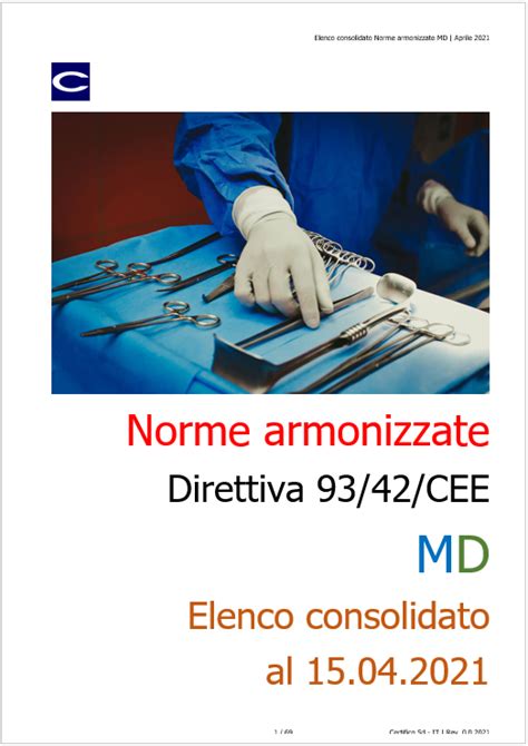 Norme Armonizzate Direttiva Dispositivi Medici MD 93 42 CEE 15