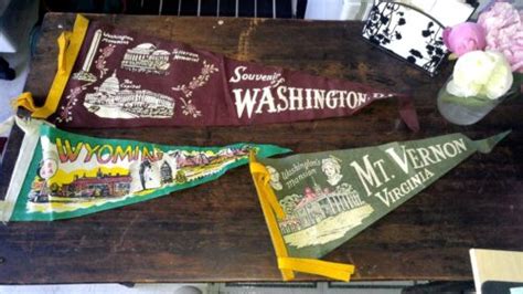 Fun Vintage Pennants From Wyoming Washington Dc Mt Vernon Va Lot Of 3