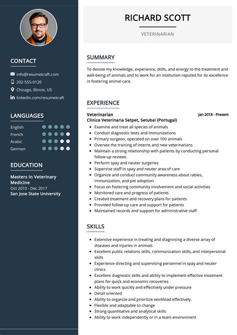 Veterinarian Resume Example Veterinarian Resumes