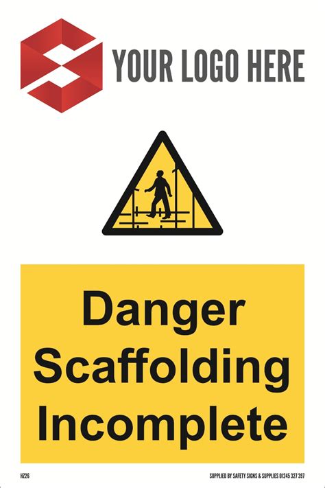 200MM X 300MM Danger Scaffolding Incomplete Safety Signs UK Ltd