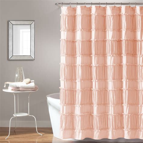 Lush Decor Nova Ruffle Solid Color Single Shower Curtain And Reviews