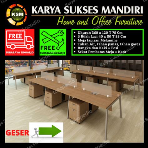 Jual Ksm Meja Kerja Staff Kantor Workstation Sekat Orang Rangka Kaki