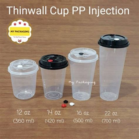 Jual Gelas Plastik Boba Thinwall Cup Pp Injection Ml Oz Cup