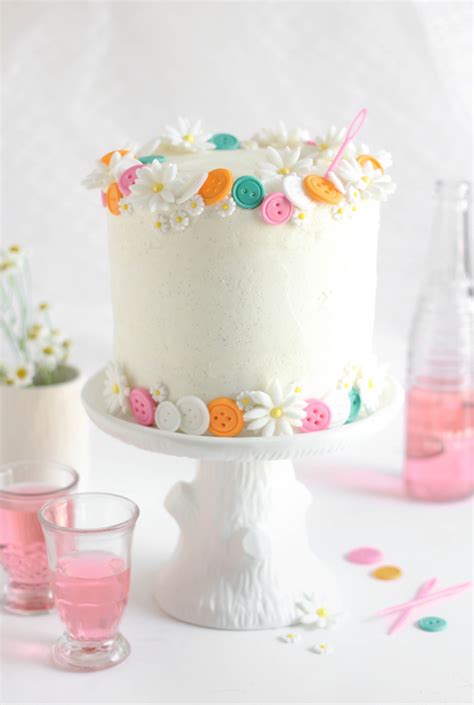 Buttons Birthday Cake Easy White Cake With Vanilla Bean Frosting