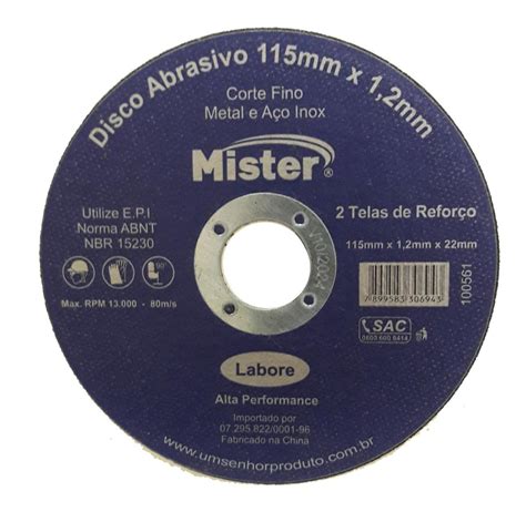 Kit 10 Disco Corte Aço Inox Labore 4 1 2 Mister Mercado Livre