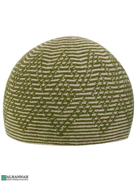 Diamond Striped Turkish Kufi Hat Pine ME856 Hats Hat Sizes