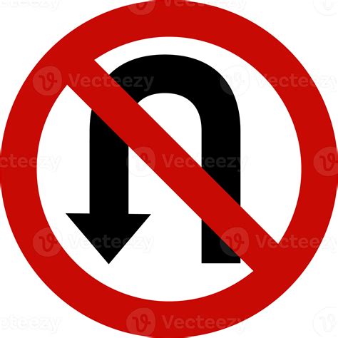 No u turn red road sign or traffic sign. Street symbol illustration. 15698657 PNG