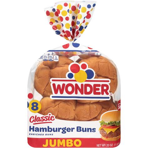 Wonder Jumbo Classic Hamburger Buns 8count 20 Oz