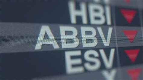 ABBVIE ABBV Stock Ticker with Decreasing Arrow, Conceptual Editorial ...