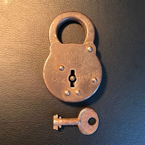 1910s Corbin Six Levers Padlock With Key—antique Lock Vintage Pad Lock