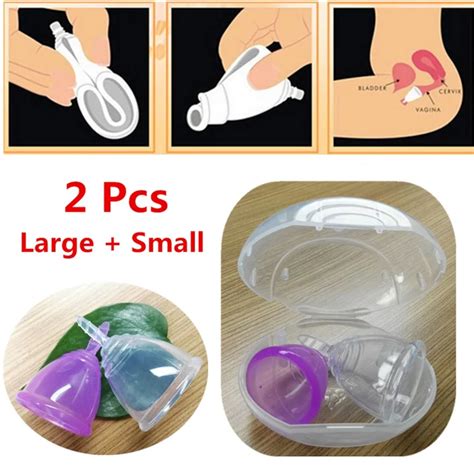 2pcslot Sl Medical Grade Silicone Menstrual Cup For Women Feminine Hygine Product Vaginal