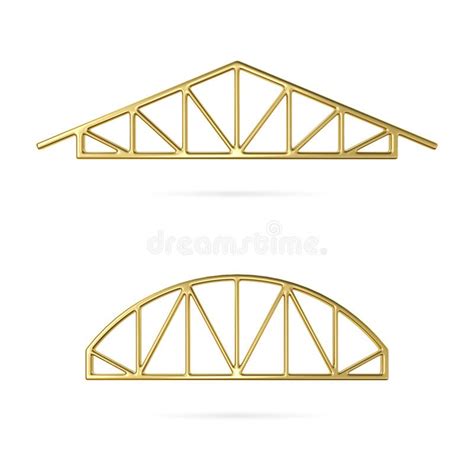 Gold Metal Truss Icon Roof Metal Trusses Constructions Set Of Roofing