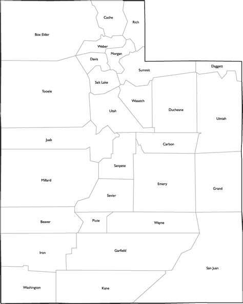 Utah Map With Counties Map Of Western Hemisphere