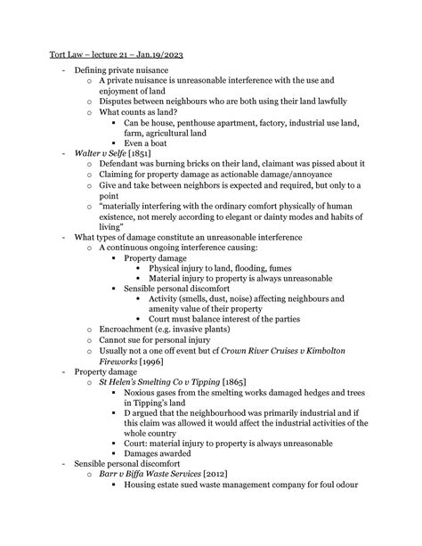 Tort Lecture 21 Jan Tort Law Lecture 21 Jan Defining Private