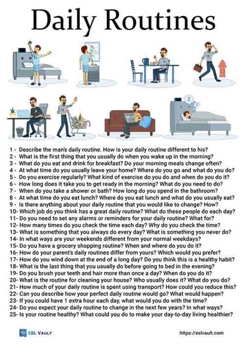 25 Daily Routine Conversation Questions Esl Vault