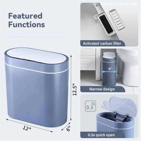 Elpheco Gallon Motion Sensor Bathroom Trash Can With Lid Automatic