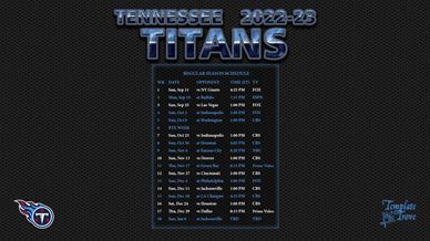 2022-2023 Tennessee Titans Wallpaper Schedule