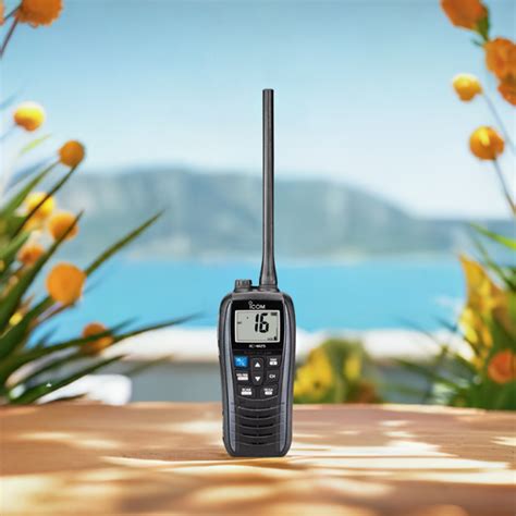 Icom Ic M Vhf Marine Handheld With Float Is A Buoyant Marine Vhf