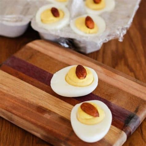 Tamari Deviled Eggs With Tamari Roasted Almonds Letty S Kitchen