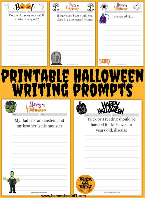 12 Free Printable Halloween Writing Prompts