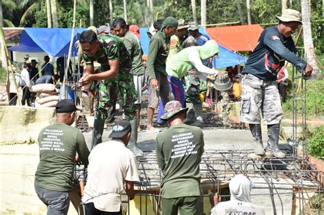 Satgas Tmmd Ke Kodim Gorut Bersama Masyarakat Kebut Pembuatan