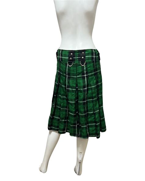 Tripp Nyc Goth Green Plaid Skirt Womens Size L Gem