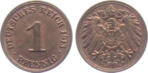 Kaiserreich 1913 D 1 Pfennig großer Adler f st MA Shops