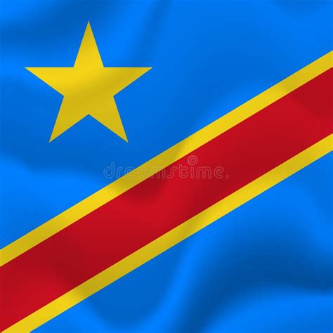 Democratic Republic Of The Congo Waving Flag Vector Illustration