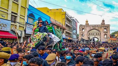 Bibi Ka Alam Procession Marks Th Muharram In Hyderabad