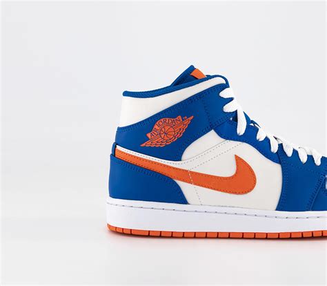 Jordan Air Jordan 1 Mid Trainers Game Royal Rush Orange Phantom White