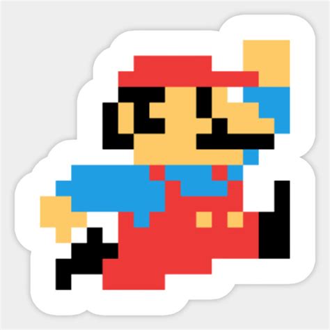 8 bit super mario - Mario - Sticker | TeePublic